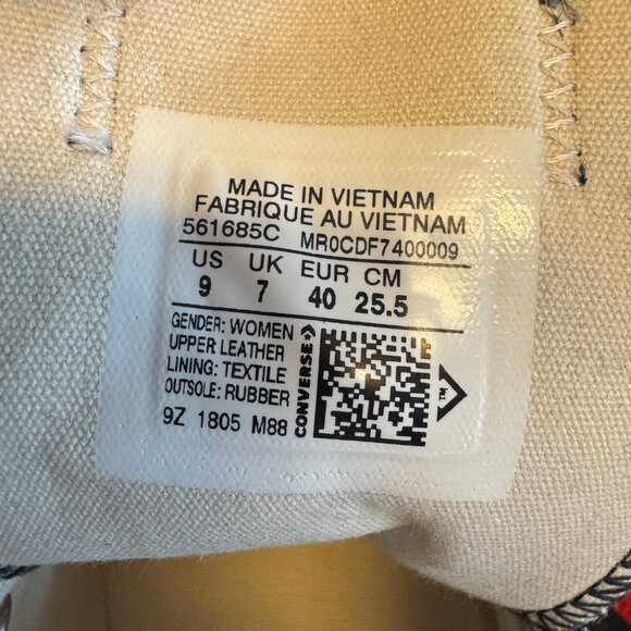 Converse All Star Womens Size 9 Black Leather with Silver Metal Studs - Picture 13 of 13